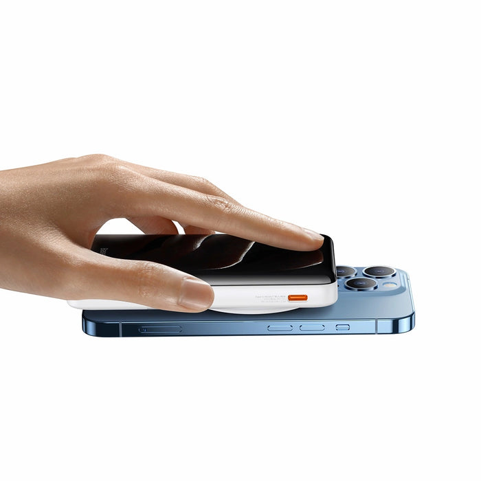 Baseus Magnetic Bracket powerbank with wireless charging MagSafe 10000mAh 20W Overseas Edition white (PPCX000202) + USB Type C cable Baseus Xiaobai Series 60W 0.5m