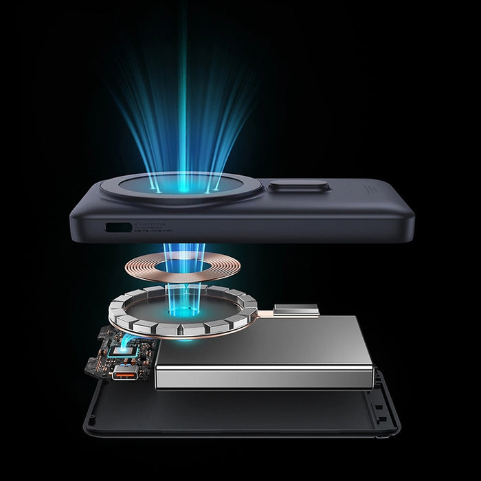 Baseus Magnetic Bracket powerbank with wireless charging MagSafe 10000mAh 20W Overseas Edition white (PPCX000202) + USB Type C cable Baseus Xiaobai Series 60W 0.5m