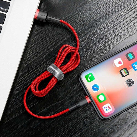 Baseus Cafule USB Lightning cable 2.4A 1m (black + red)
