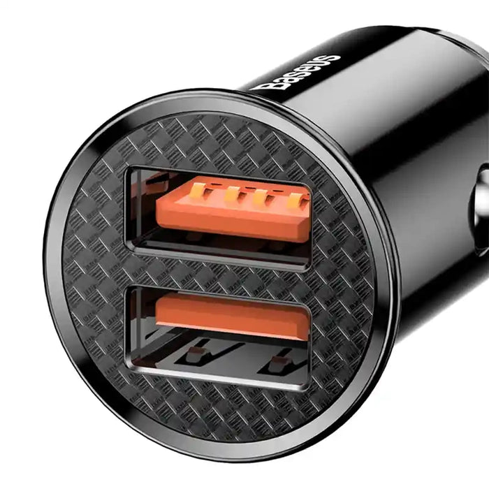 Baseus Circular 2xUSB QC3.0 5A 30W car charger (black)
