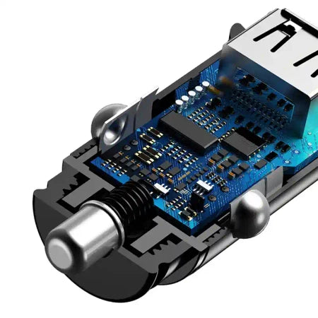 Baseus Circular 2xUSB QC3.0 5A 30W car charger (black)