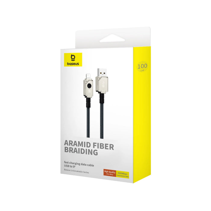 USB cable - Lightning Baseus Unbreakable 2.4A 480Mbps 1m - white