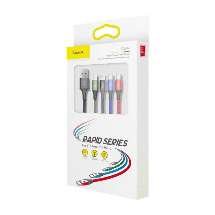 Baseus Fast USB Cable 4in1 2xUSB-C / Lightning / Micro 3,5A 1,2m - Black
