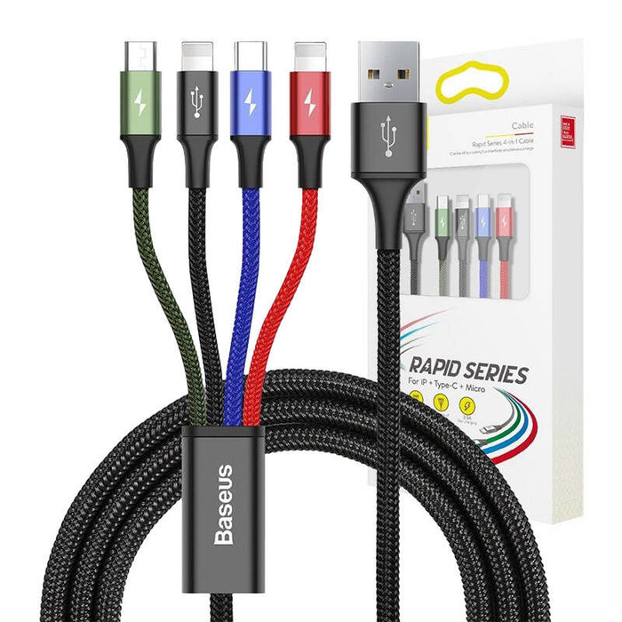 Baseus Fast USB cable 4in1 USB-C / 2x Lightning / Micro 3,5A 1,2m - black