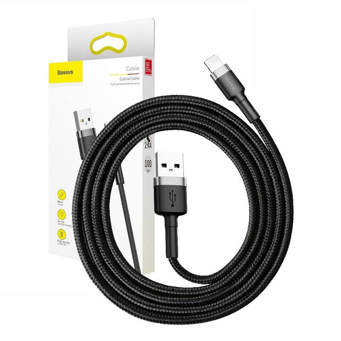 Baseus Cafule USB Lightning Cable 2.4A 0.5m (Gray+Black)