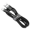 Baseus Cafule USB Lightning Cable 2.4A 0.5m (Gray+Black)