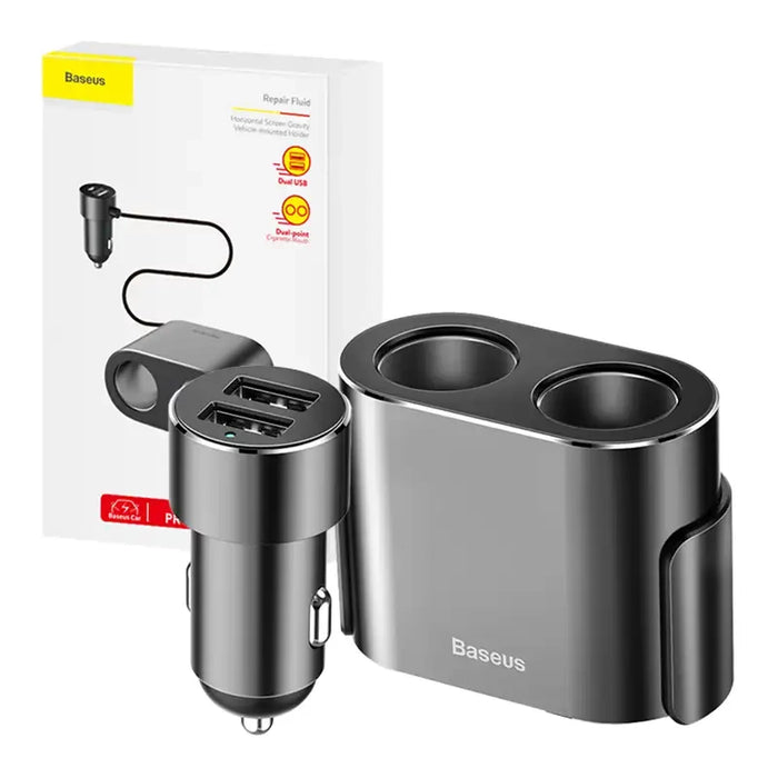 Baseus Lighter socket splitter 2xUSB 3,1A 100W (Black)