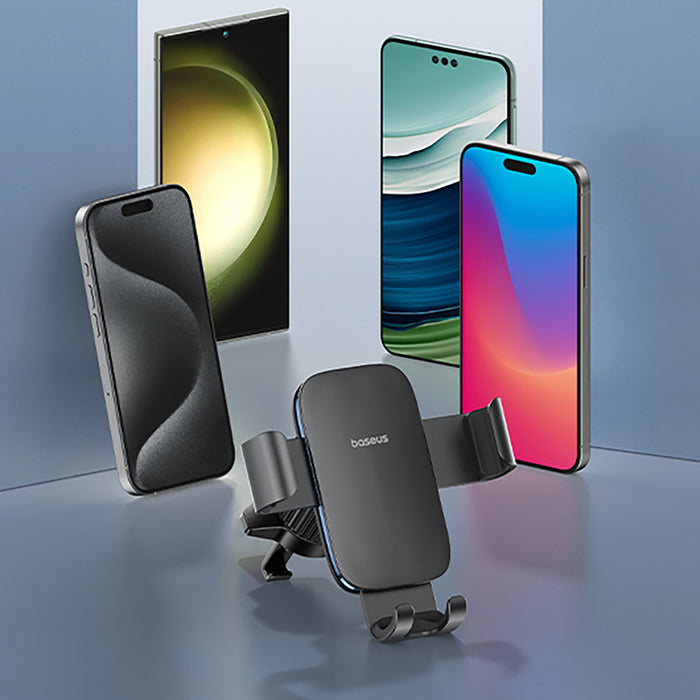 Baseus Metal Age 3 Car Phone Holder, Gravity, for Air Vent - Black