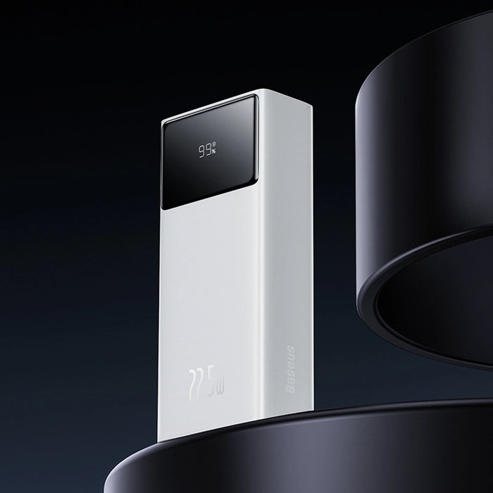 Baseus EnerFill FP41 30000mAh 22.5W Powerbank with Baseus Simple USB-A - USB-C 3A 30cm Cable - White