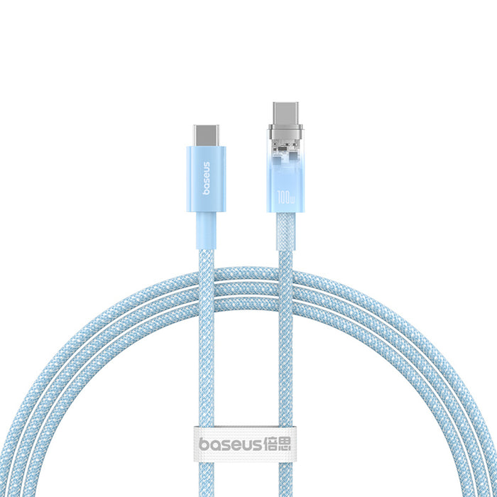Baseus Explorer 100W USB-C - USB-C Cable with Intelligent Temperature Sensor 1m - Blue
