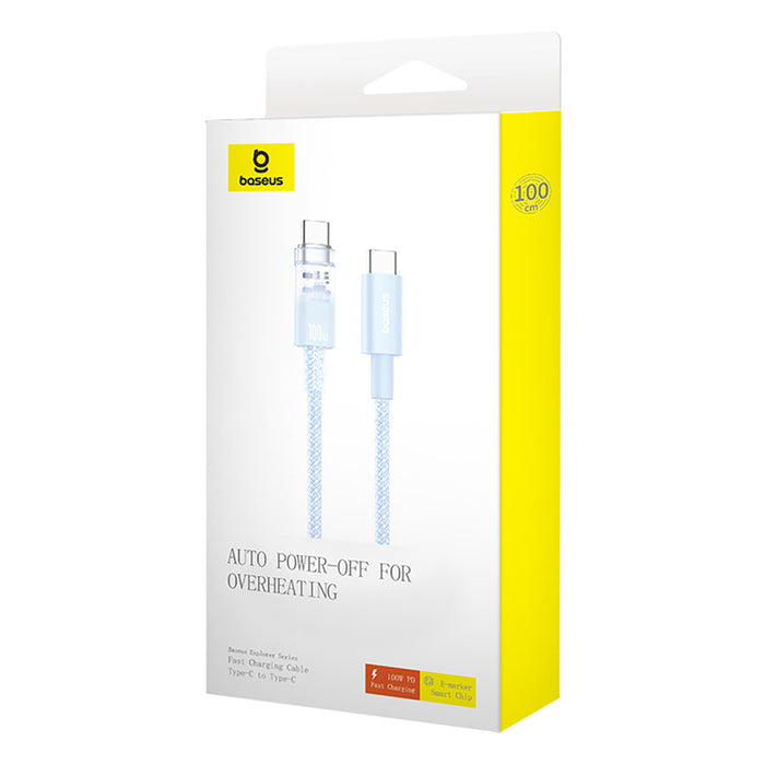 Baseus Explorer 100W USB-C - USB-C Cable with Intelligent Temperature Sensor 2m - Blue