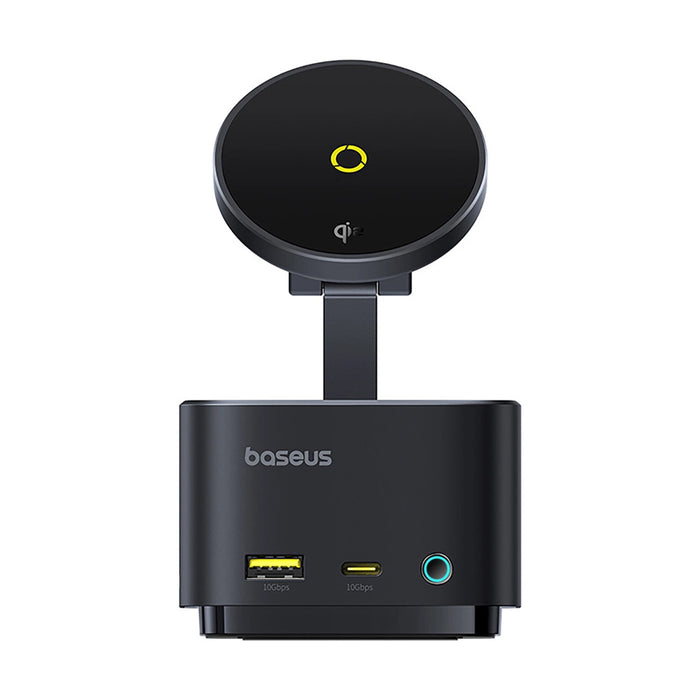 Baseus MagPro Series II 7-in-1 USB-C Hub with MagSafe-compatible Charger 15W + HDMI + USB-A + USB-C + SD/TF - Black