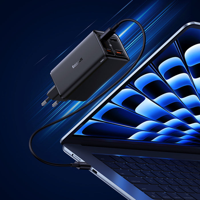 Baseus GaN6 Pro Charger 100W 2 x USB-C 2 x USB-A with Black USB-C Cable 100W 1m - Black