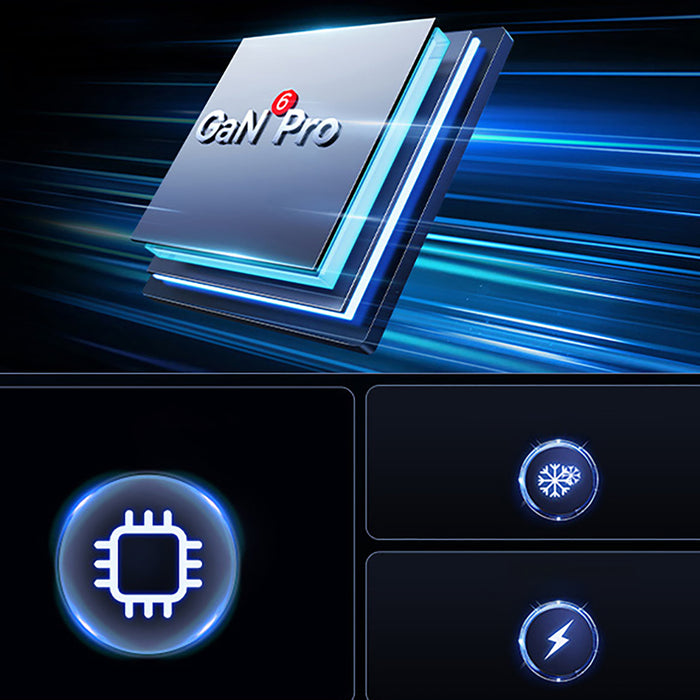 Baseus GaN6 Pro Charger 100W 2 x USB-C 2 x USB-A with Black USB-C Cable 100W 1m - Black