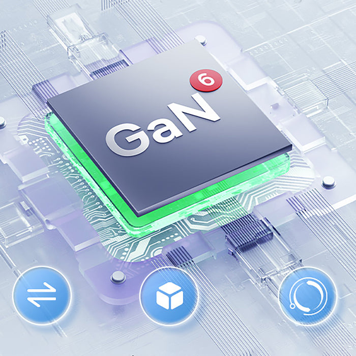 Baseus GaN6 Pro Charger 65W 2 x USB-C 2 x USB-A with Black USB-C Cable 100W 1m - Black