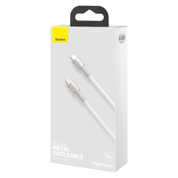 Cable USB-C to USB-C Baseus Cafule, 100W, 1m (white)