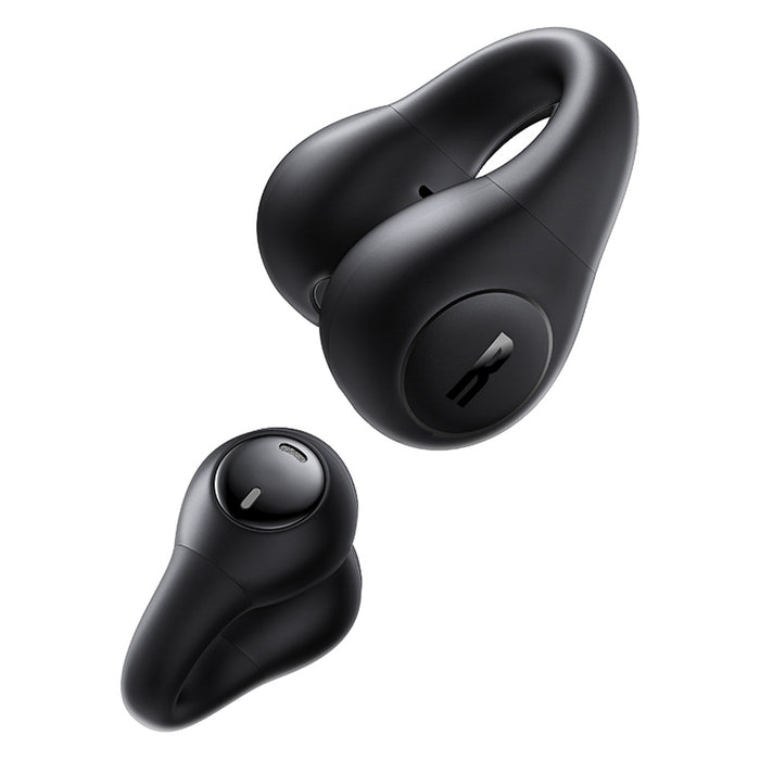 Baseus Bass 15 Clip OWS Wireless Headphones with Baseus Simple USB-C 3A 30cm Cable - Black