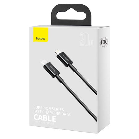 Baseus Superior Series Cable USB-C to iP, 20W, PD, 1m (black)