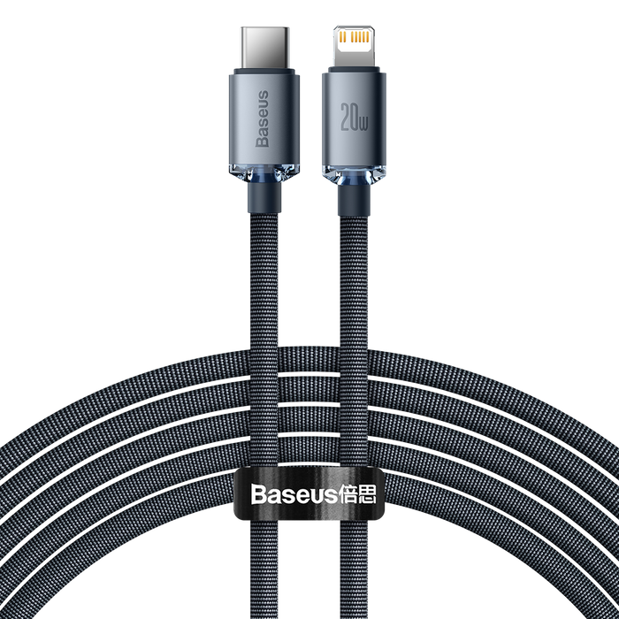 Baseus Crystal Shine cable USB-C to Lightning, 20W, PD, 2m (black)