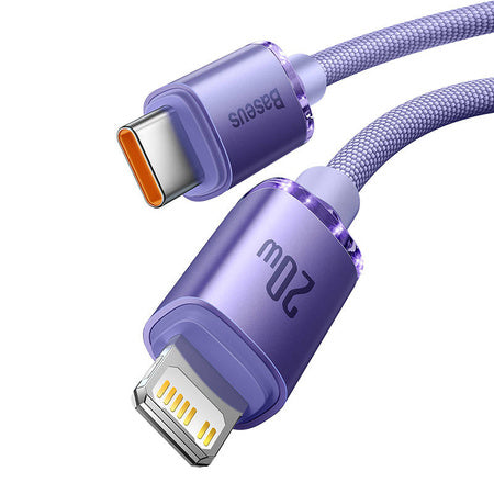 Baseus Crystal Shine cable USB-C to Lightning, 20W, PD, 1.2m (purple)