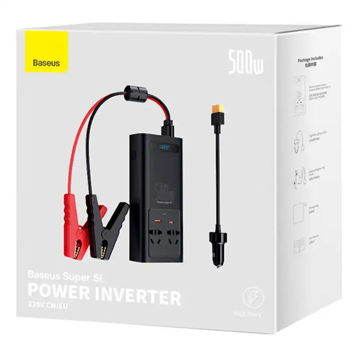 Baseus car power inverter 150W 12V / 500W 220V (EU and CN plug) black (CGNB000101)