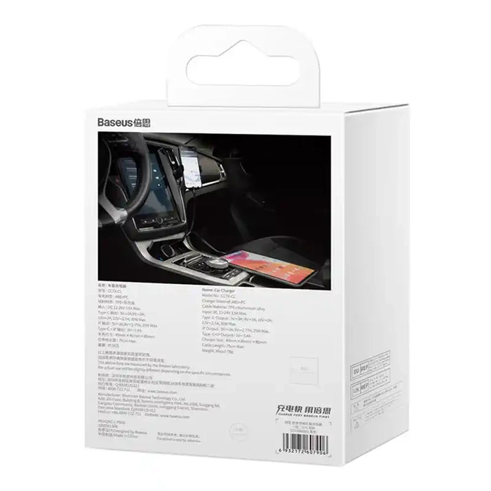 Car Charger Baseus Enjoyment with cable USB-C + Lightning 3A, 30W (Black)