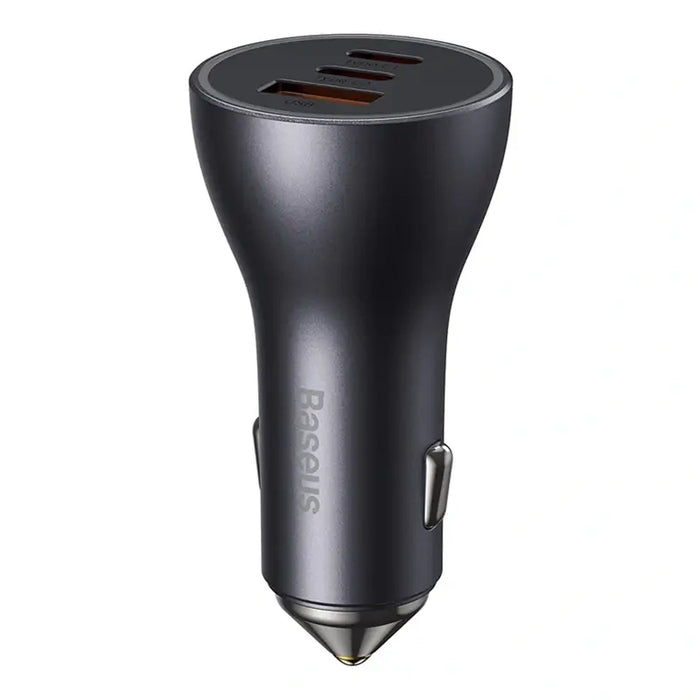 Car charger Baseus Golden Contactor Pro, 2x USB-C, 1x USB, 65W (grey)