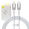 USB-C cable for Lightning Baseus Glimmer Series, 20W, 1m (White)