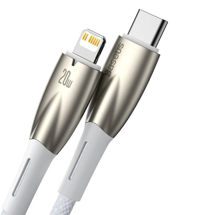 USB-C cable for Lightning Baseus Glimmer Series, 20W, 1m (White)