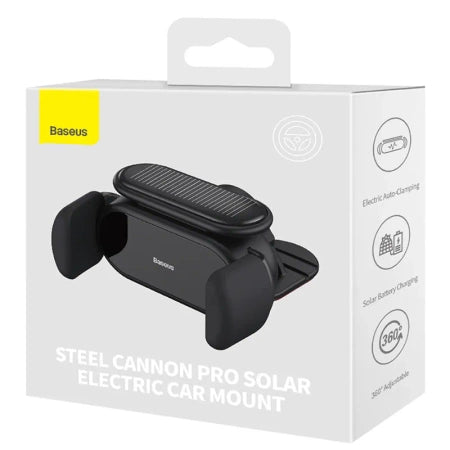 Solar Electric Car Phone Holder Baseus Steel Cannon Pro (Black)
