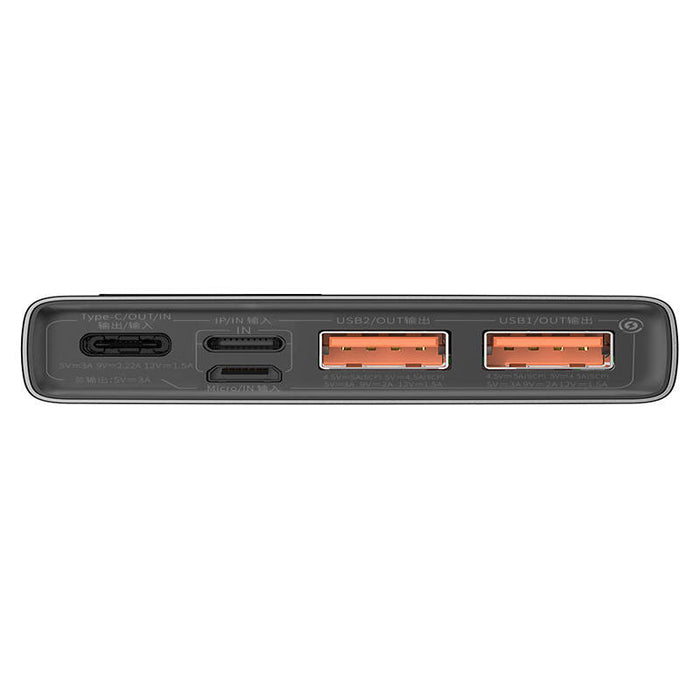 Powerbank Baseus Adaman Metal, 10000mAh, 2xUSB, USB-C, Lightning, MicroUSB  22.5W (black)