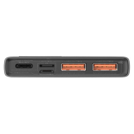 Powerbank Baseus Adaman Metal, 10000mAh, 2xUSB, USB-C, Lightning, MicroUSB  22.5W (black)