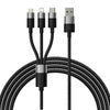 3in1 USB cable Baseus StarSpeed Series, USB-C + Micro + Lightning 3,5A, 1.2m (Black)