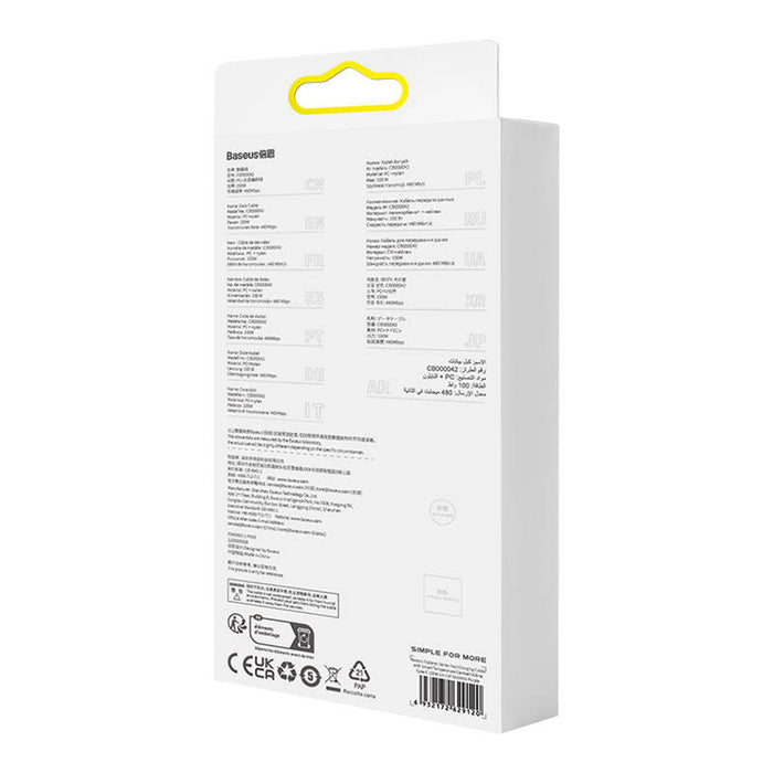 Baseus Explorer 100W USB-A - USB-C Cable with Intelligent Temperature Sensor 1m - Purple