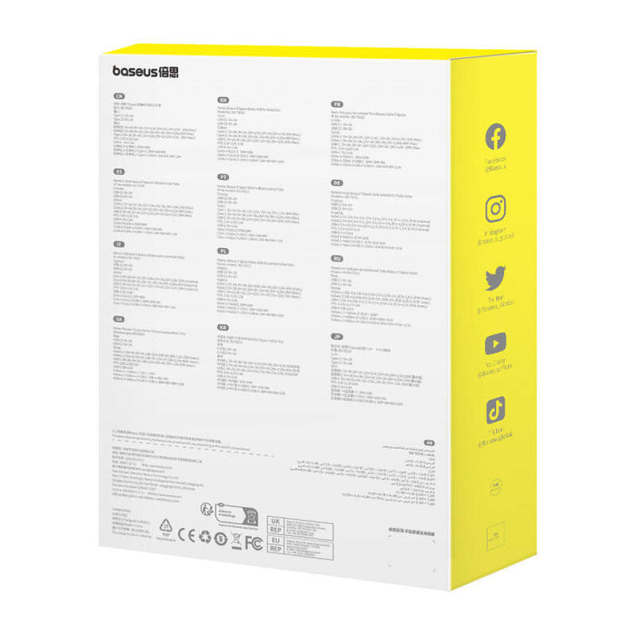 Hub Baseus T-Space with USB-C to USB-C cables for Tesla Cars (black)