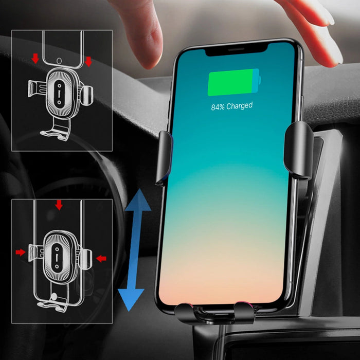 Baseus Wireless Charger Gravity Ventilation Car Holder + Qi Wireless Charger black (WXYL-01)