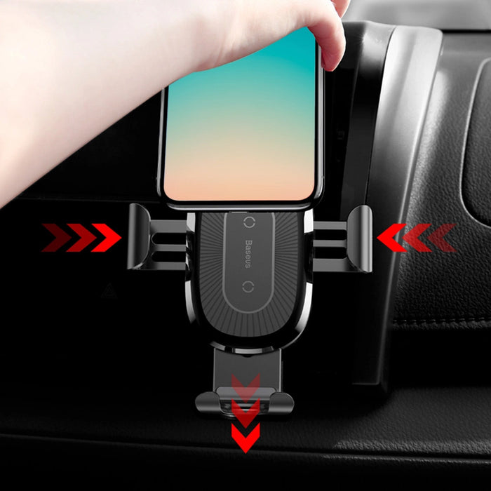 Baseus Wireless Charger Gravity Ventilation Car Holder + Qi Wireless Charger black (WXYL-01)