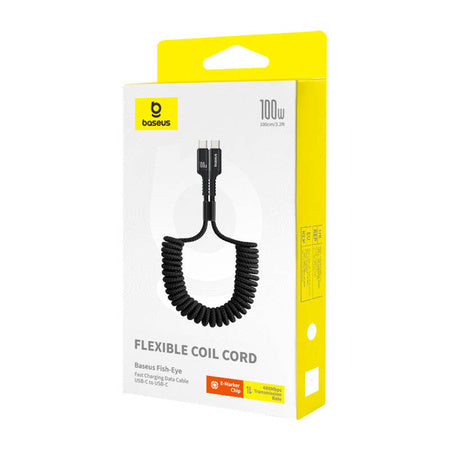 Fast Charging Cable USB-C to USB-C Baseus Fish-Eye 100W, 1m (black)