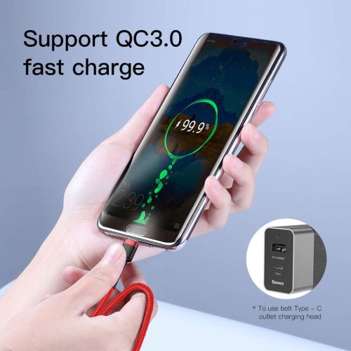 Baseus Cafule Cable USB-C PD 2.0 QC 3.0 60W 1m (Red)