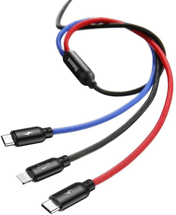 Baseus Rapid USB Cable 3in1 Type C / Lightning / Micro 3A 1,2M - Black