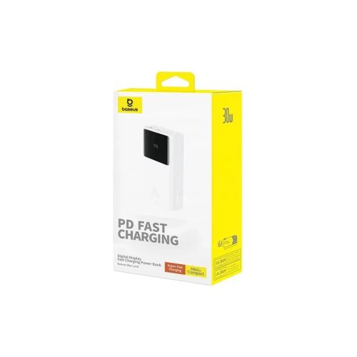 Baseus Power Bank Star-Lord with Digital Display, Fast Charge, C+A+A, 30W, 10000 mAh, White (P10022907113-01)