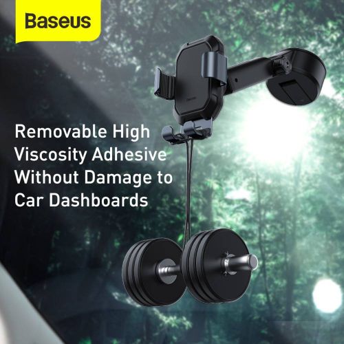 Gravity car mount for Baseus Tank phone with suction cup (black)
