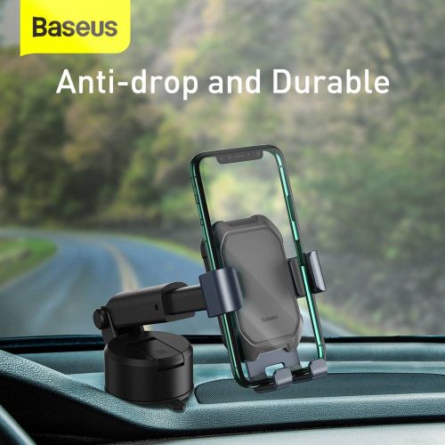 Gravity car mount for Baseus Tank phone with suction cup (black)