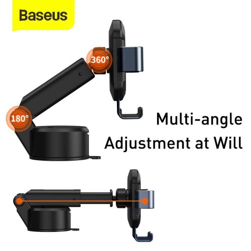Gravity car mount for Baseus Tank phone with suction cup (black)
