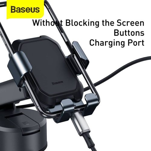 Gravity car mount for Baseus Tank phone with suction cup (black)