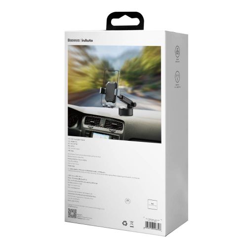 Gravity car mount for Baseus Tank phone with suction cup (black)