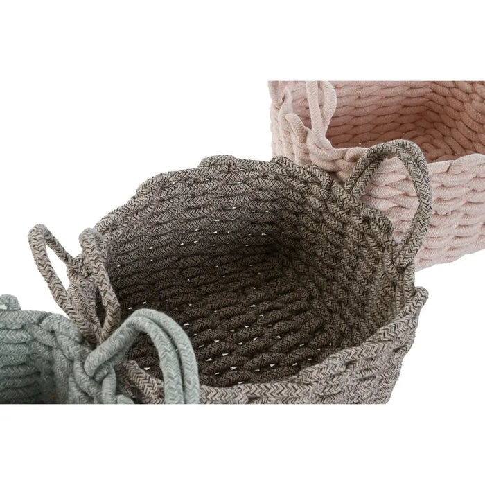Basket set Home ESPRIT Rope 28 x 28 x 18 cm - Баня<<<Дом Градина<<<BigBuy&&&Аксесоари и кранчета<<<Баня<<<Дом