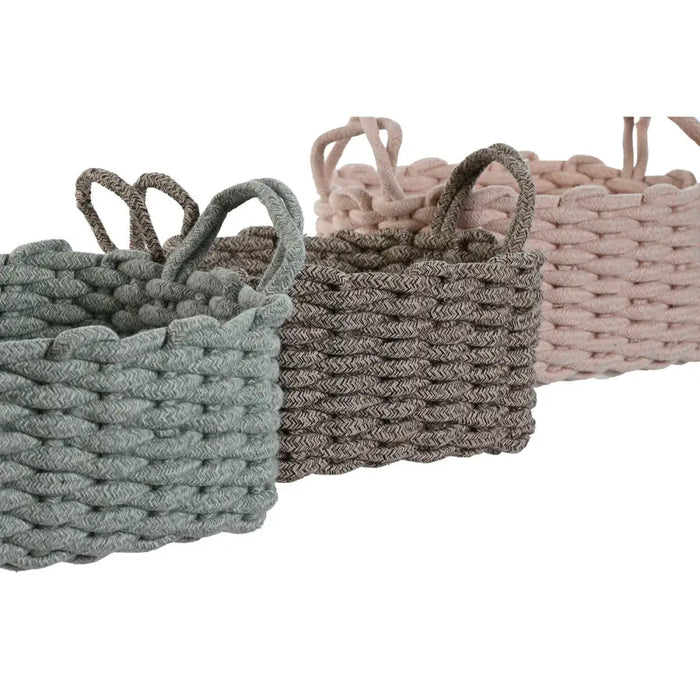 Basket set Home ESPRIT Rope 28 x 28 x 18 cm - Баня<<<Дом Градина<<<BigBuy&&&Аксесоари и кранчета<<<Баня<<<Дом