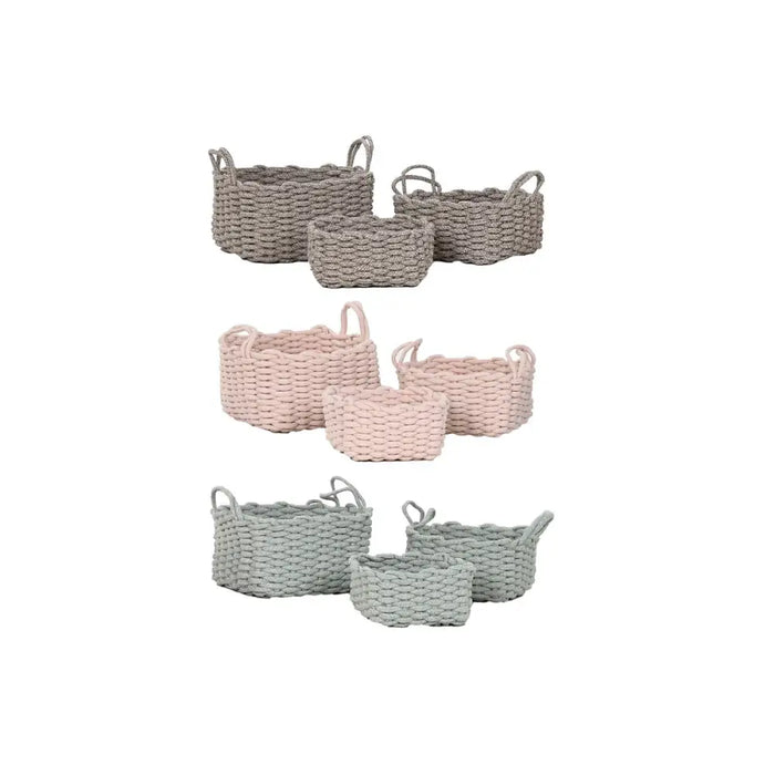 Basket set Home ESPRIT Rope 28 x 28 x 18 cm - Баня<<<Дом Градина<<<BigBuy&&&Аксесоари и кранчета<<<Баня<<<Дом