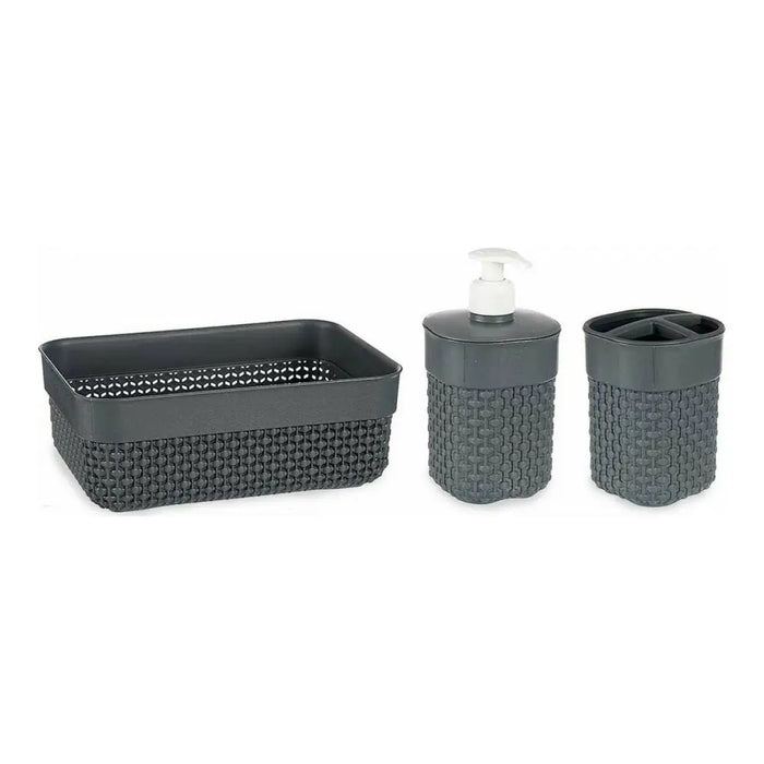 Bath Set Berilo Anthracite Plastic - Баня<<<Дом Градина<<<BigBuy&&&Аксесоари и кранчета<<<Баня<<<Дом Градина<<<BigBuy
